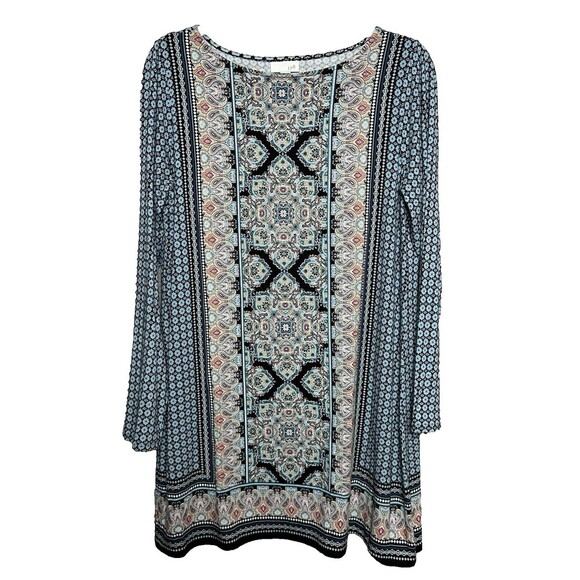 2/$30 J Jill Tunic Top Size M Multicolor Paisley Boho Western Stretchy Flowy - Picture 1 of 11